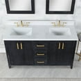 thumbnail image 6 of Weiser 60" Double Bathroom Vanity in Black Oak with Aosta White Composite Stone Countertop with Mirror, 6 of 8