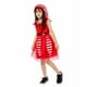 thumbnail image 5 of Traje de Papá Noel para niñas, disfraz de Navidad, disfraz de fiesta de cosplay, top, pantalones, sombrero, 2 piezas, trajes rojos, 5 a 6 años, 5 of 7