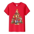 thumbnail image 2 of MPWEGNP Hauts de Noël pour Femmes Col Rond Imprimé Manches Courtes T-Shirt Rouge m, 2 of 5