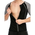 thumbnail image 1 of FUTATA Men's Weight Loss Sauna Shirt Workout Shirt Hot Sweat Suit Sweat Body Shaper Polymer Sweat Zipper Short Sleeve, 1 of 6