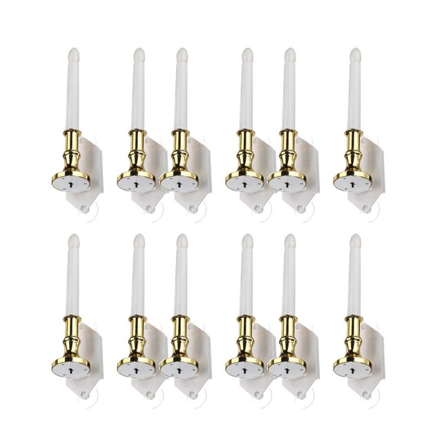 12 piezas de s sin lma, lámpara sor, luz de parpadeante, lámpara de pared para ventana con ventosas, decoración para festivales de CUTICAT Luces de velas de ventana