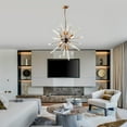 thumbnail image 2 of Astra Sputnik Satellite Pendant Light 12-Light Black Gold Sputnik Chandelier Mid Century Starburst Chandelier for Christmas Gift Living Room Bedroom Hallway Dining Room, 2 of 6