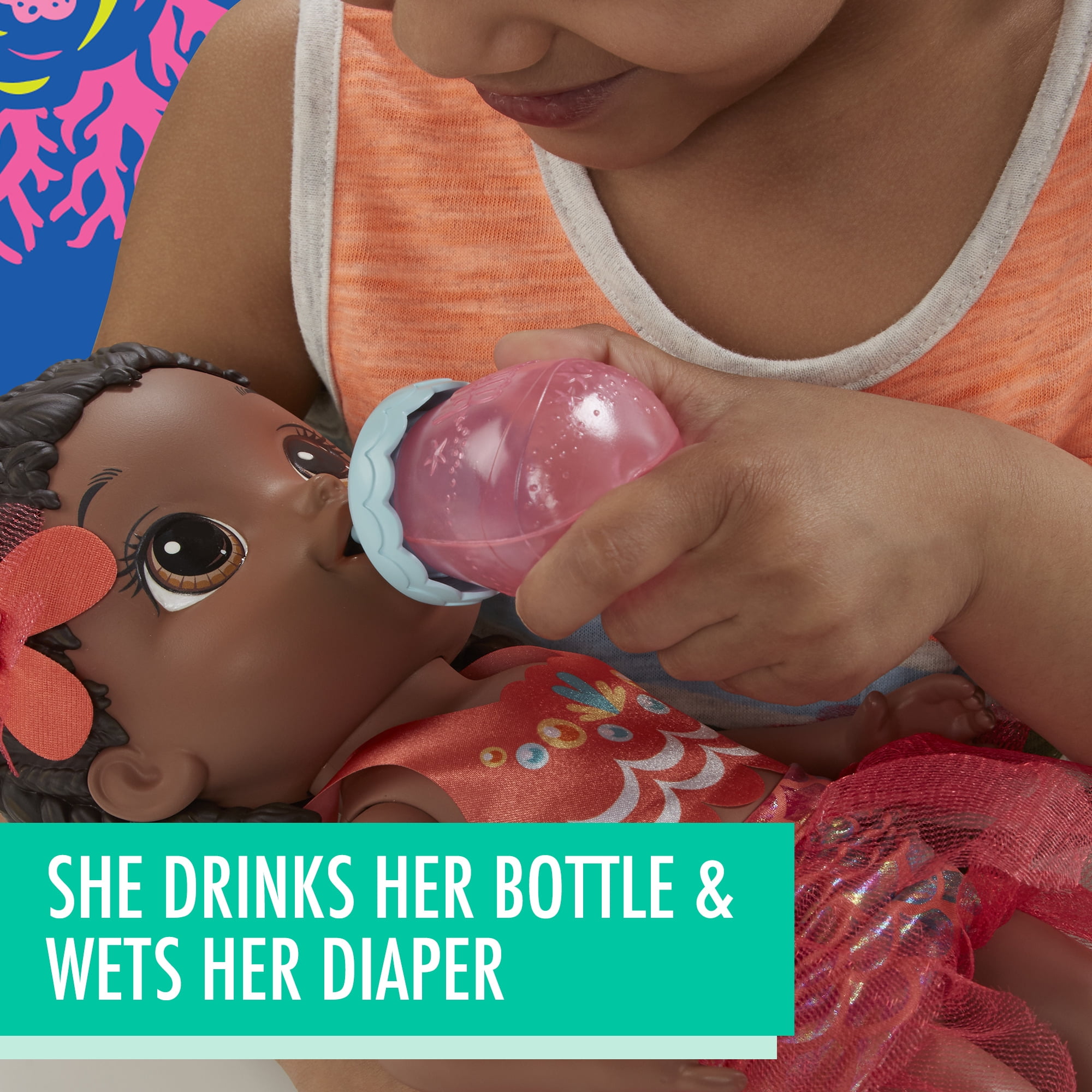 baby alive shimmer n splash mermaid red hair