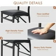 thumbnail image 6 of VECELO Set of 4 Metal Folding Chairs, High Back PU Upholstered Dining Chairs with Metal Frame, Modern Style Folding Chairs for Kitchen, Dining Room, Space Saving Design, Black, 6 of 12