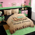 thumbnail image 2 of Erosebridal Leopard Print Camper 7-Piece Twin Bedding Sets,Kids Happy Camping Bedding Comforter Set For Girl Boys,Reversible black, 2 of 7