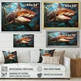 thumbnail image 4 of Designart "Geometric Glare Blue Shark Predators III" Animals Wall Art Living Room, 4 of 5