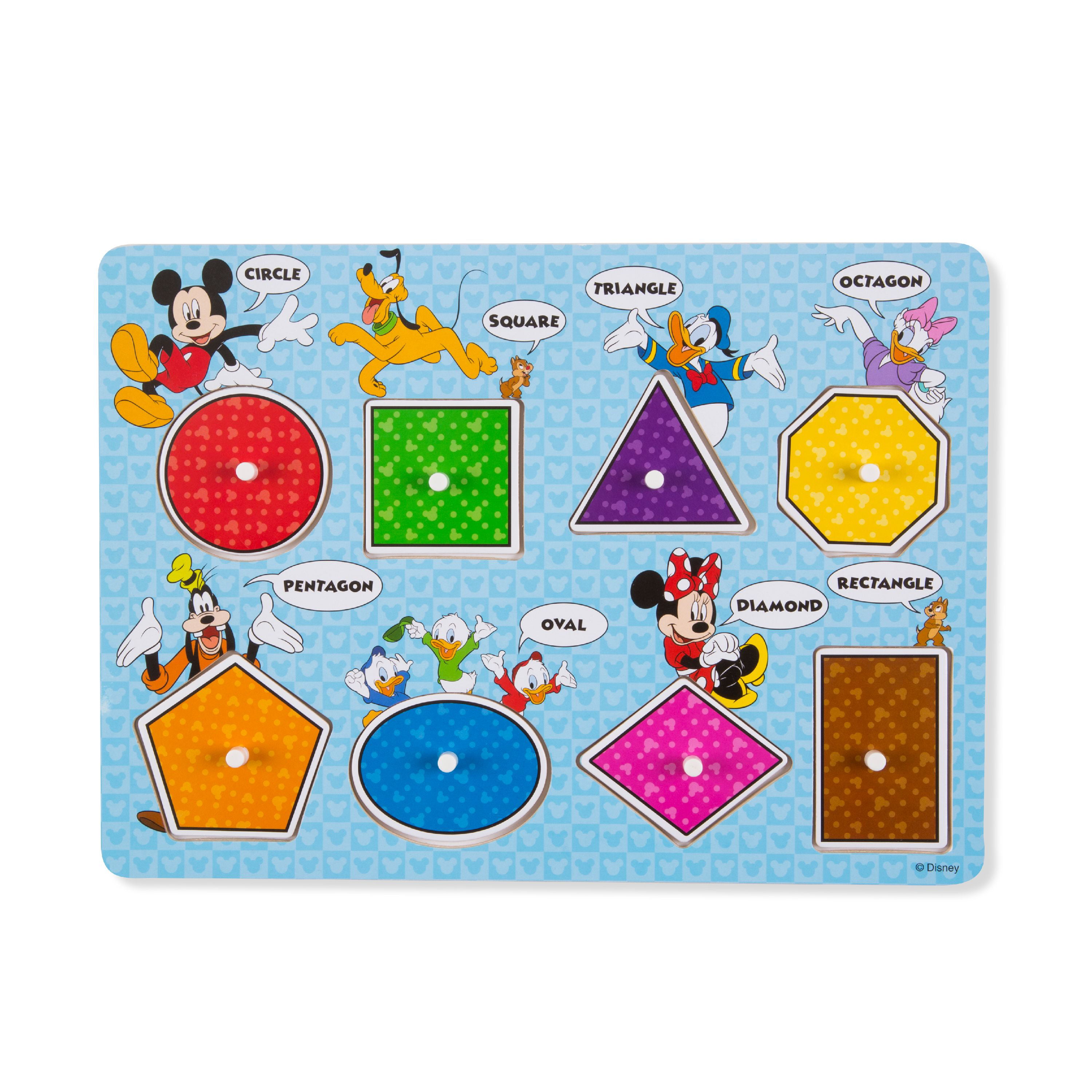 Melissa & Doug Disney Mickey Mouse Shapes and Colors Wooden Peg Puzzle