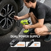 AstroAI Cordless Tire Inflator 160PSI, Portable Air Compressor Dual Power with 12000mAh Rechargeable Battery 12V DC Adapter, Tire Pump Air Pump for Car Tires Auto Shutoff, Digital Pressure Gauge, LED