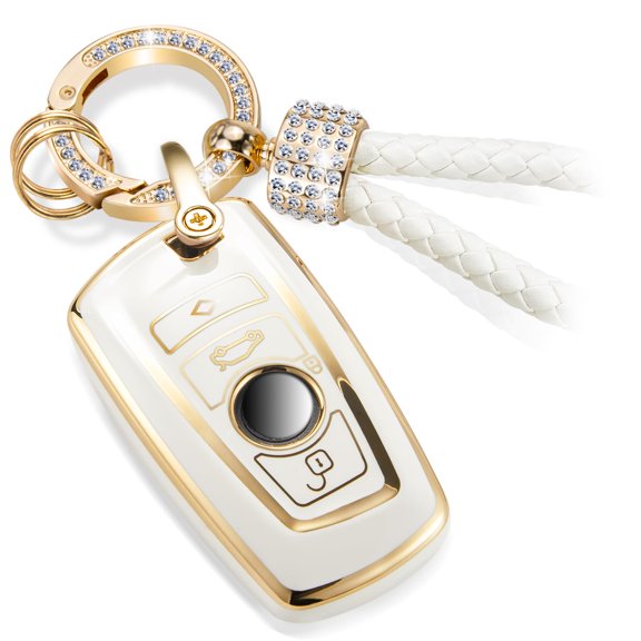 Key Fob Cover Compatible with BMW 2 5 6 7 Series X1 X2 X3 X5 X6 5 Button TPU Keychain Case Holder Protector