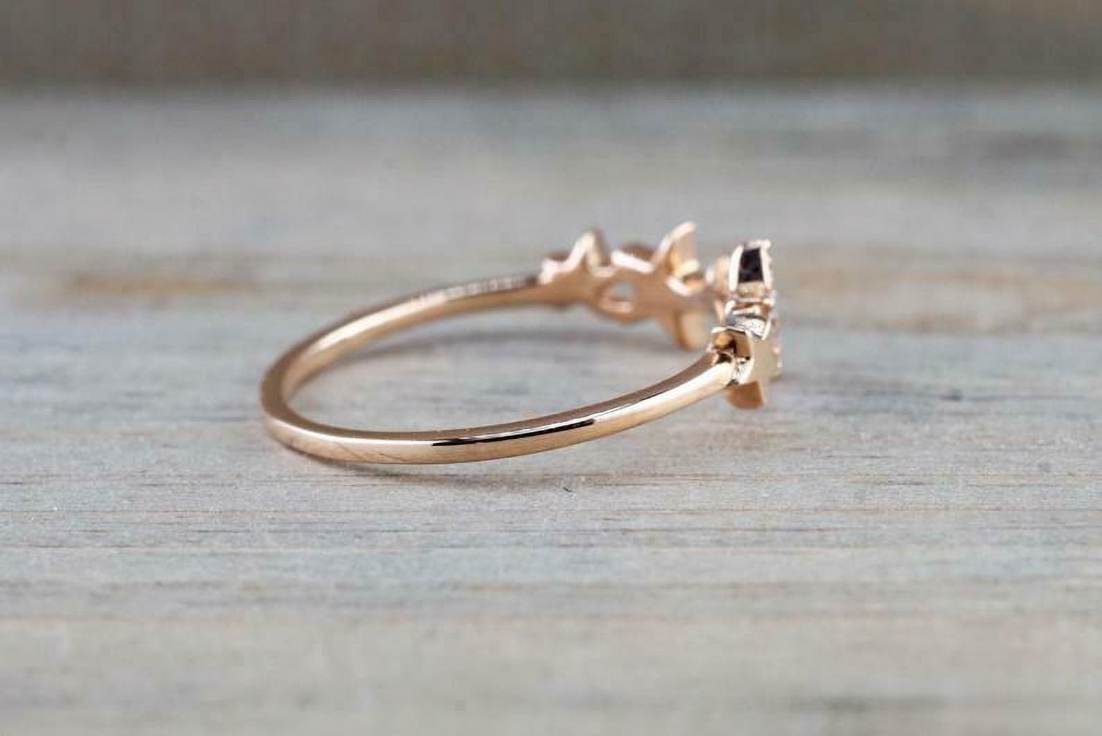 HeartsAndYou 1ct Round Cut Moissanite Engagement Ring for Women Multi Star Design 18k Rose Gold Over Silver