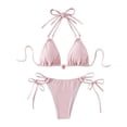 thumbnail image 2 of WILLBEST Trajes de Baño Mujer Completo Conjunto de Bikini de Tanga de Dos Piezas de Color Puro Para Mujer Traje de Baño de Triángulo Sexy Trajes de Baño de Tiras, 2 of 7