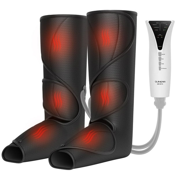 QUINEAR Masajeador de Piernas con Compresión de Calor y Aire Masajeador de Pies y Pantorrillas para Circulación y Dolor Botas de Compresión con 3 Modos y 3 Intensidades Regalo para Papá Mamá