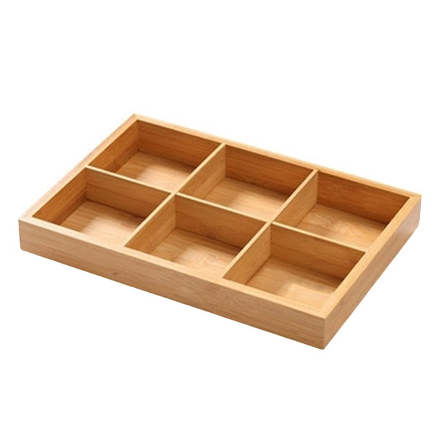 HBFAGFB Wooden Tea Bag Organizer with 6 Slots, Countertop Holder Box
