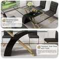 thumbnail image 2 of 63" Modern Glass Dining Table for 6, Rectangular Tempered Glass Top and X-Shape Base for Dining Room, Home Office, Meeting, 2 of 7