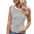 thumbnail image 5 of YUEVORA Striped Tank Tops for Women, Ribbed Color Block Slim Fit Tops for Women, Summer Casual Basic Tops, Soft Stretchy Daily Wear Sleeveless Tops, 5 of 6