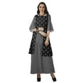 thumbnail image 3 of Moomaya Printed High Low Crop Top Kurti Palazzo Set Ethnic Indian Clothing Set For Womens, 3 of 9