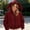 Red, variant on Womenās Bunny Ear Zip Up Hooded Jacket, Side Pockets Cropped Oversized Soft Fleece Casual Sweatshirt Coat White