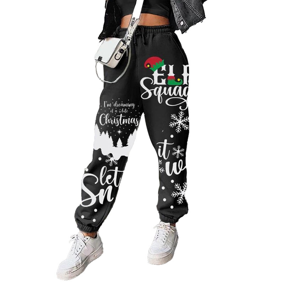 Womens Christmas Printed Sweatpants 