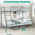 thumbnail image 3 of Hollywood Metal Bunk Bed, Twin over Full, Metal Bunk Bed for Kids – Gray, 3 of 8