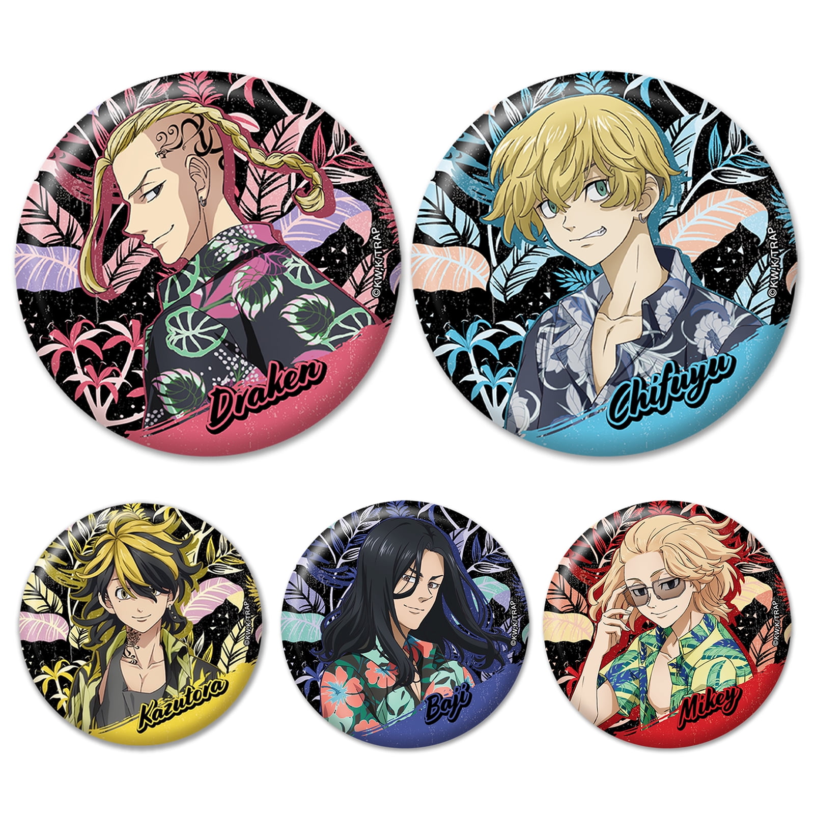 Anime Tokyo Revenger Baji Mikey Figure 1469 Badges Nonwoven Fabric Button  Brooch Pin Gifts Kids Toy