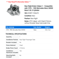 thumbnail image 2 of Rear Right Brake Caliper 1 - Compatible with 1978 - 1985 Mercedes-Benz 300SD Base 3.0L 5-Cylinder 1979 1980 1981 1982 1983 1984, 2 of 2