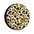 thumbnail image 1 of Fotbe Cute Cow Print Sunflower C Funda de Llanta de Repuesto con Estampado, Engrosada, Ajuste Universal para Jeep, Remolque, RV, SUV, Camión-14 inch, 1 of 6