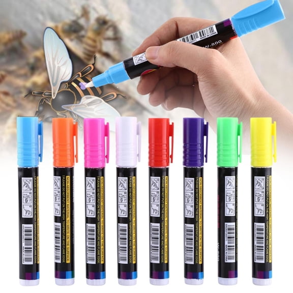 CozeLy Queen Bee Marker Pen Oil Based Paint Markers Quick Drying Permanent Ink 10ml Beekeeping Supplies for Metal Fabric Marking 13.5cm Tool