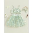 thumbnail image 4 of aturustex Little Girl 3Pcs Casual Skirts Outfit 0 6M 12M 18M 2T 3T Toddler Baby Daisy Cropped Camisoles Sleeveless Vests Spaghetti Strap Tops Elastic  Clothes Set Beachwear for Holiday Party, 4 of 7