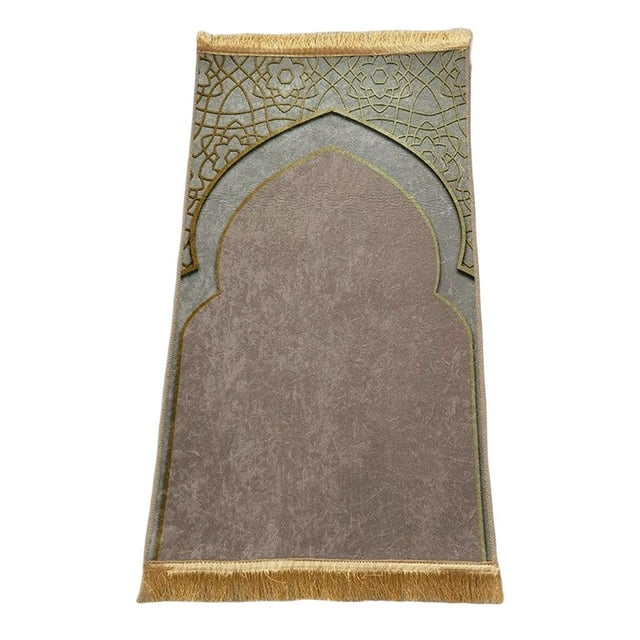 veasfak Prayer Rug Decoration Exquisite Polyester Nonslip for Eid Travel Meditation Brown