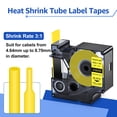 thumbnail image 4 of NineLeaf 1 Pack Compatiblee for DYMO 18058 Industrial Rhino Heat Shrink Tube Yellow 19mm 3/4'' Cable Wire Label Tape, 4 of 7