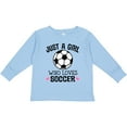 thumbnail image 3 of Inktastic Just a Girl Who Loves Soccer Girls Long Sleeve Toddler T-Shirt, 3 of 5