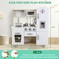 thumbnail image 6 of TLSUNNY Kids Play Kitchen Set, Toddler Wooden Kitchen Playset,Toy Kitchen with Telephone, Sink, Utensils for 3+, White, 6 of 9