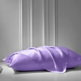 thumbnail image 4 of Cloud Fino Luxurious Satin Bed Sheets Lilac Silk Sheets Full XL 15 " Deep Pocket Pillowcases Sheet, 4-Piece, 4 of 6