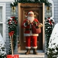 thumbnail image 4 of Djunllk Christmas Decorations Door Cover Santa Claus Front Door Cover Xmas Hanging Banner Santa Background for Home Holiday Christmas Celebration, 70.8 x 35.4 inches, 4 of 7