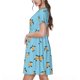 thumbnail image 2 of Fotbe Sea Turtle Vestido Largo de Moda para Mujer, Vestido Tipo Camiseta con Manga Corta y Estilo Casual a Rayas y Bloques de Color, 2 of 6