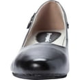 thumbnail image 4 of PROPET Womens Black Optional Mary Jane Cushioned Removable Insole Buckle Accent Zuri Round Toe Block Heel Slip On Leather Dress Pumps Shoes 9.5 W, 4 of 6