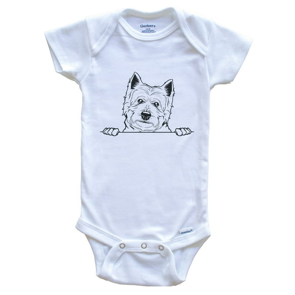 West Highland Terrier Dog Breed Drawing Cute Baby Bodysuit, 0-3 months white