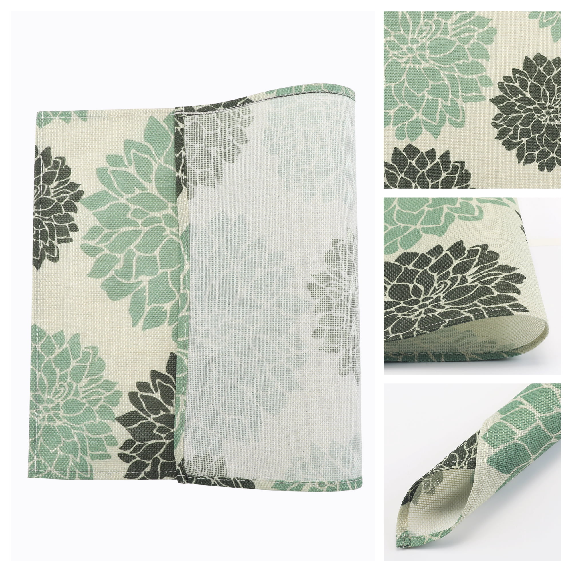 Unique Bargains Plastic Placemats Set of 6 for Dining Table Decor Indoor Floral