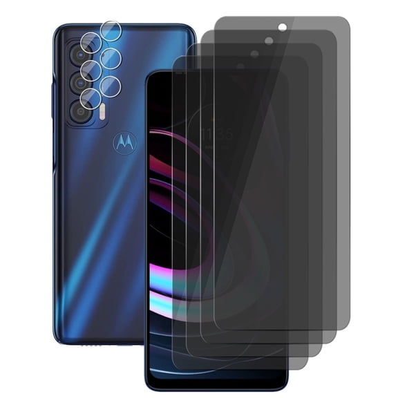 UZWZW (4 2) for Motorola Edge 2021 / Edge 5G UW 2021 Privacy Screen Protector Tempered Glass with Camera Lens Protector