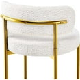 thumbnail image 3 of LivinVeluris Counter Bar Stools Set of 2, Modern Bar Stools, Round Kitchen Counter Stool, Boucle Stool with Black Metal Legs, Footrest Stool (Set of 2) (Cream White/Gold Legs), 3 of 7