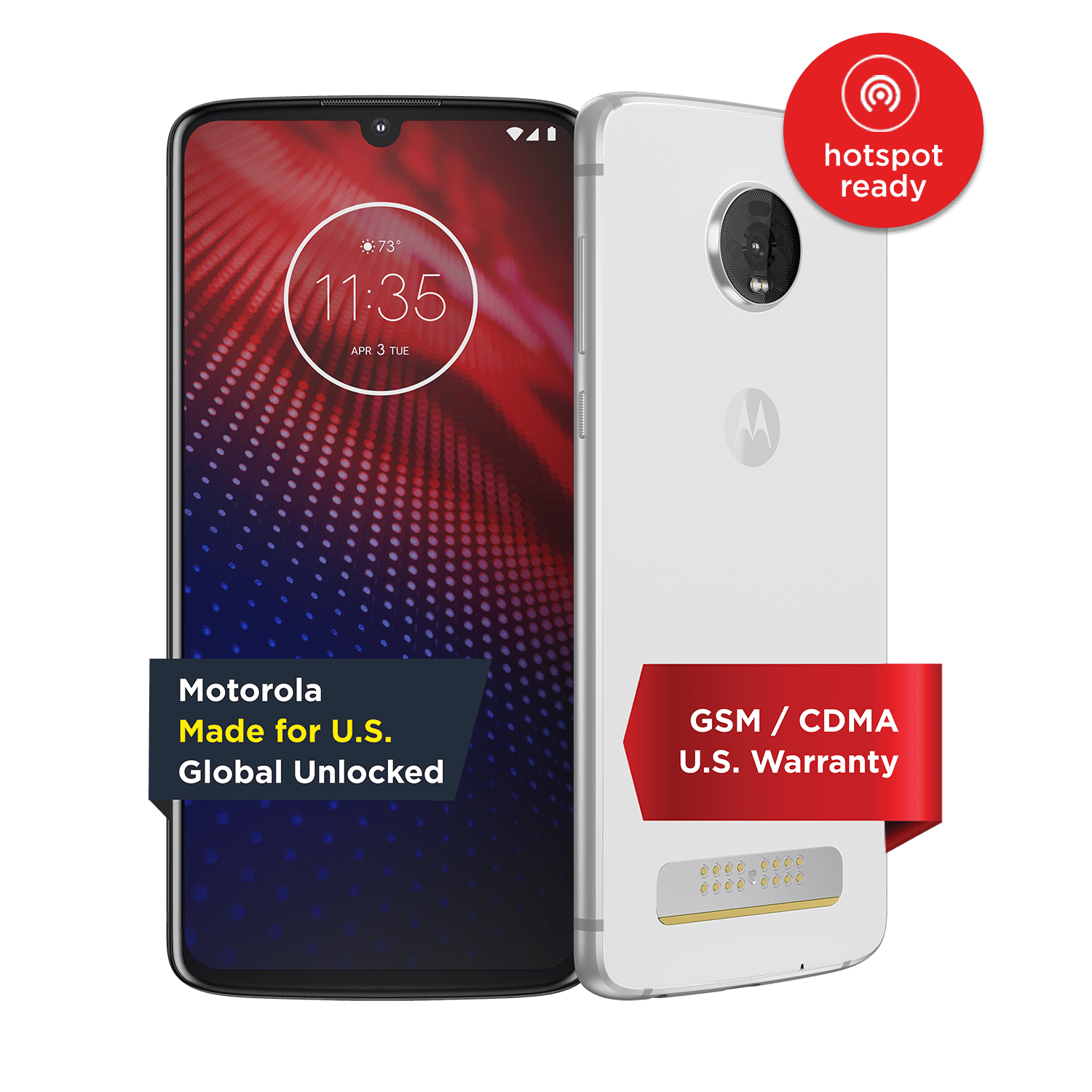 Moto Z4 Unlocked Smartphone 128 GB White (US