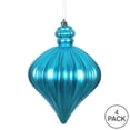 thumbnail image 3 of Vickerman 6" Turquoise Matte Onion Drop Christmas Ornament, 4 per Bag, 3 of 4