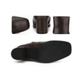 thumbnail image 2 of BLISSFUL STEP Women's Ankle Boots Chunky Heel Square Toe Side Zip Faux Leather Booties Coffee 9.5, 2 of 5