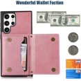 thumbnail image 5 of for Samsung Galaxy S22 Ultra (Not S22) Crossbody Wallet Case for Women, Bling Glitter PU Leather Phone Case with RFID Blocking Card Holder Cover for Samsung Galaxy S22 Ultra SZ Rose Gold, 5 of 18