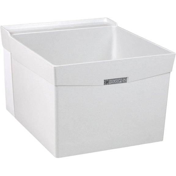 Mustee 18W Laundry Tub Wall Mount, Large, White