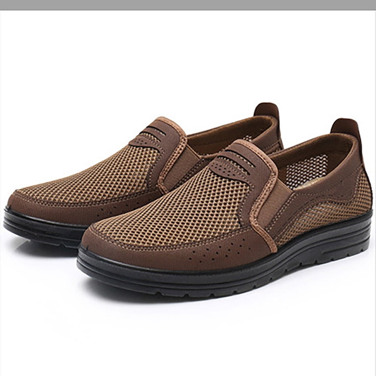 Men\'s Khaki Loafers Shoes Casual Mesh Walking Boat Shoes Dress Sneakers Mens Casual Slip in Boat Shoes Fashion Lightweight Slip On  main image 3