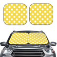thumbnail image 6 of Lsque Yellow And White Polka Dot 2 PCS Windshield Sun Shade | CarFoldable Window Covers | Car Accessories Reflect UV for Universal Cars SUV Truck | Small, 6 of 7