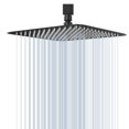 thumbnail image 1 of GGStudy High Pressure Square Shower Head 12 Inches Large Stainless Steel Shower Heads,Ultra Thin Rainfall Bath Shower 1/2 Connection Oil Rubbed Bronze Black Shower Head, 1 of 4