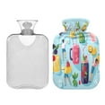 thumbnail image 2 of 2L Hot Water Bottle with Soft Velvet Cover PVC Hot Water Bag for Pain Relief Long-Lasting Warmth Small People Making Fruit Smoothies, 2 of 8