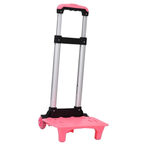 Mochila con ruedas compacta telescópica de aleación de aluminio, mochila portátil de mano Rosa
